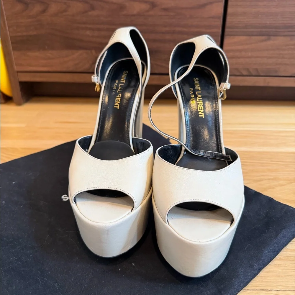 Saint Laurent Pearl Jodie Platform Heels